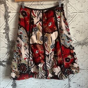 Y2K Gilmore girls style Floral Patterned Red and Black Skirt